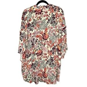 Knox Rose Floral Print Kimono Open Jacket - M/L